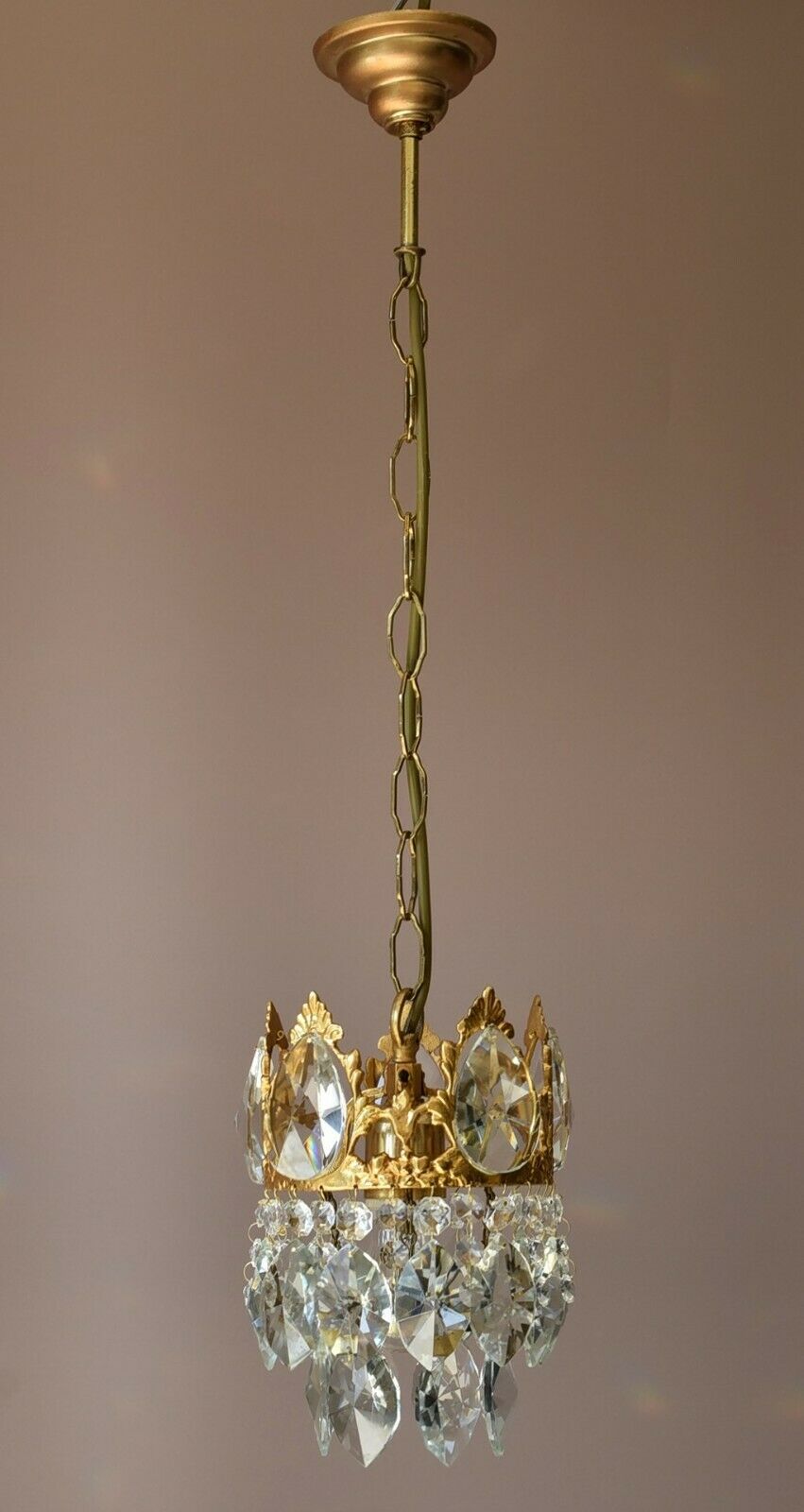 Two Matching Antique Crystal Chandeliers,Vi