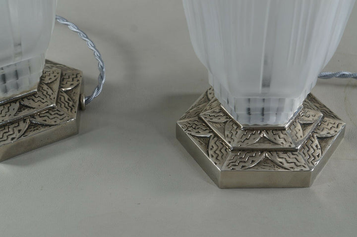 Pierre d'Avesn LORRAIN DAUM : a pair of French 1930 ART DECO lamps ........ lamp