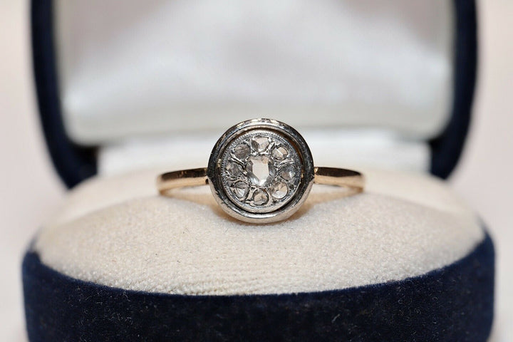 アンティーク オリジナル ヴィクトリアン 18K ナチュラルローズカットダイヤモンドのリング