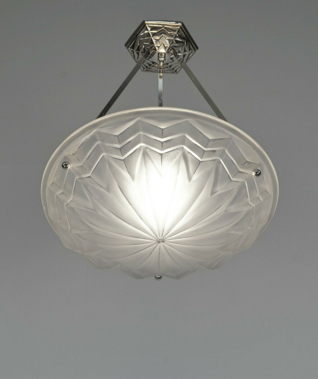 DEGUE : FRENCH 1930 ART DECO PENDANT ........ chandelier lamp muller era France