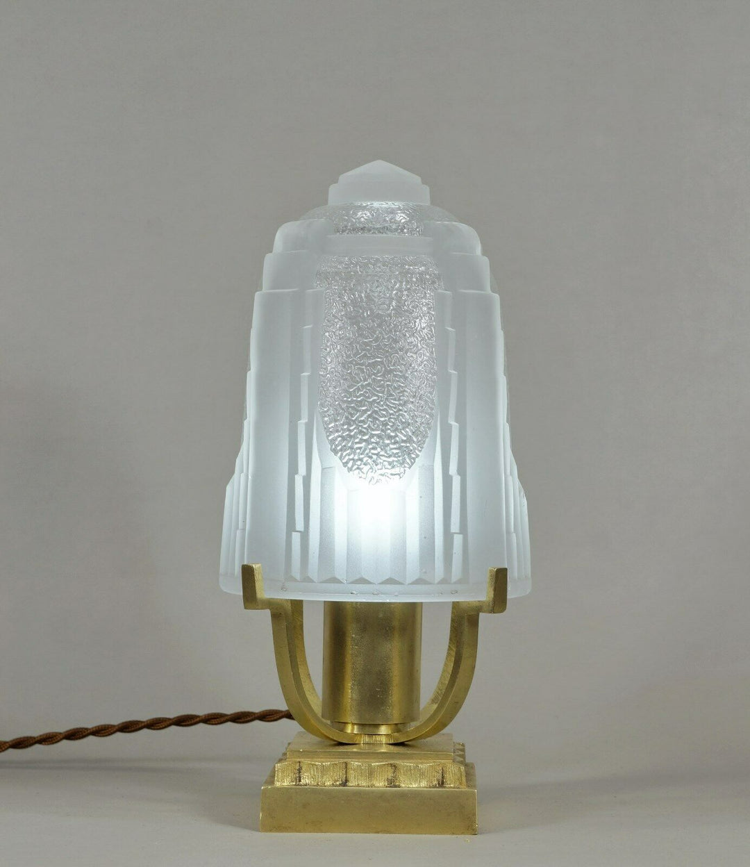 MULLER FRERES : FRENCH BRONZE ART DECO LAMP 1930 ...... France degué sabino era