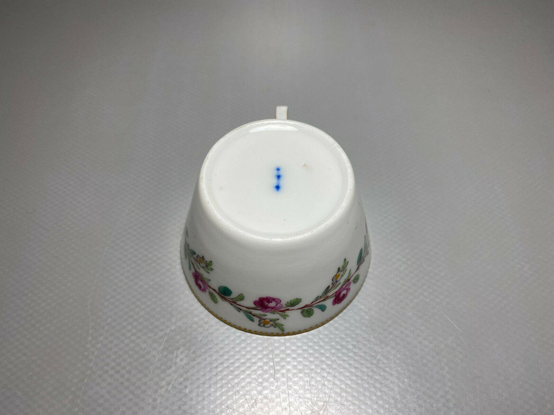 KPM BERLIN GEDECK TASSE UT BLUMEN ROSEN GOLD FLEURS EN TERRASSE? 1.WAHL UM 1780