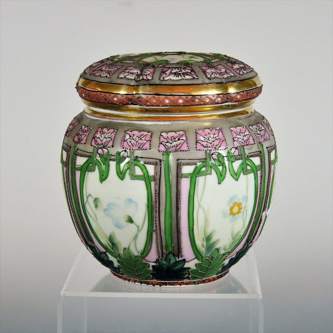 Morimura Nippon Hand Painted Humidor - Extravagantly Decorated - 1891-1911 Mark