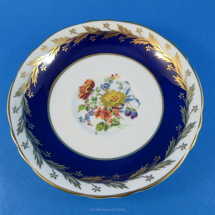 パラゴン　コバルトの縁に花柄のカップ&ソーサー