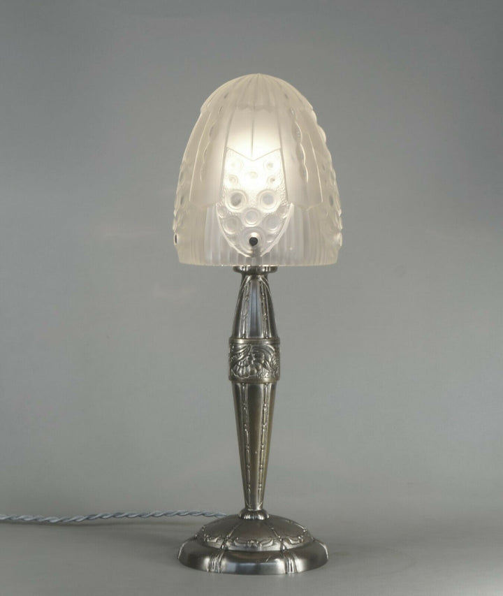 GEORGES LELEU : FRENCH 1930 ART DECO TABLE LAMP .... Hanots 1925 muller daum era