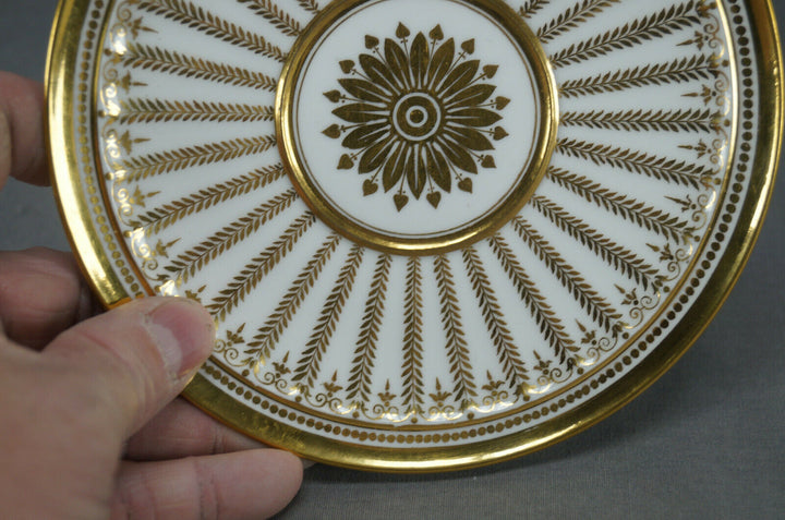 Authentic Sevres Gold Gilt Laurel Leaves Empire Form Tea Cup & Saucer Circa 1822