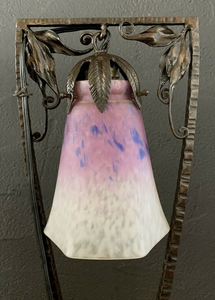 Schneider et Barthelemie-lampe art deco fer forgé martelé-muller-daum-brandt