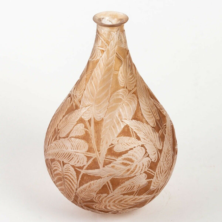 Vase Sauges Verre Patine Sépia René Lalique R.Lalique Sepia Stained Glass