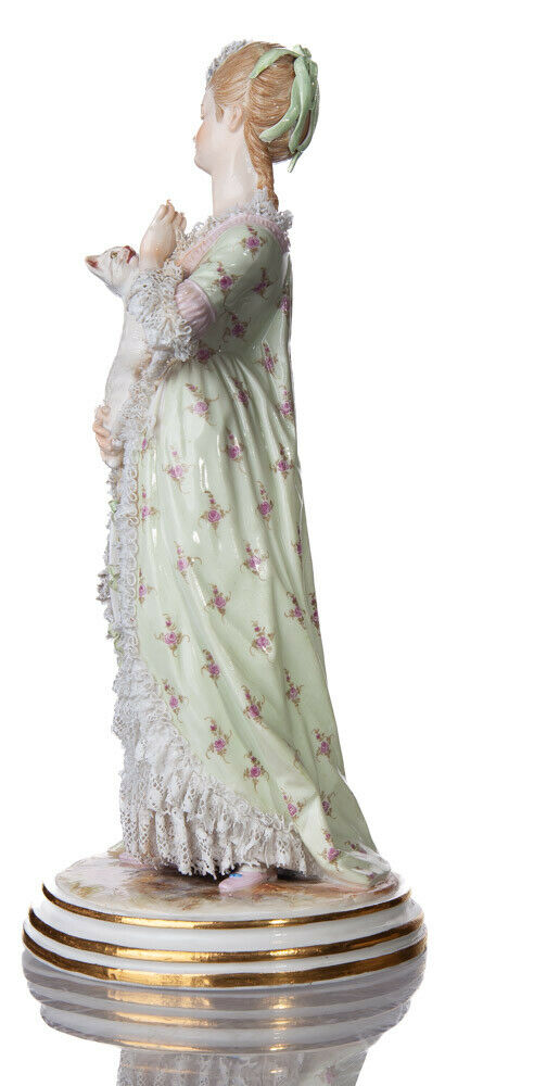 マイセン人形 フィギュリン 題名『猫と少女』 J・ウンガラー