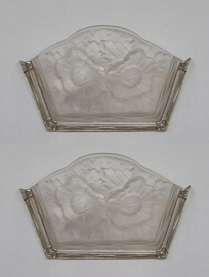 Moscovici & Verdun : a pair of French 1930 Art Deco wall sconces France