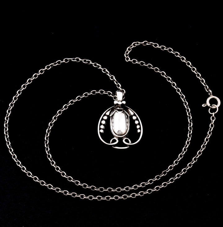 GEORG JENSEN Sterling Pendant Of The Year 1990, Silver, Silverstone. RARE!
