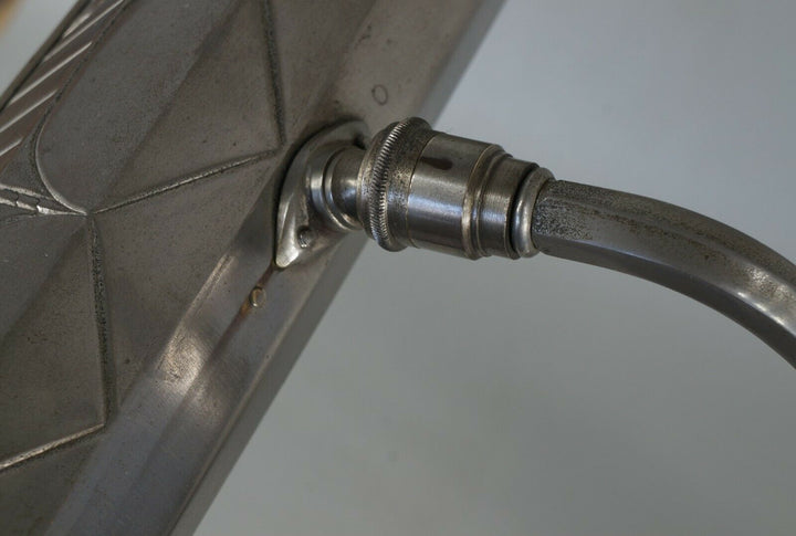 MONIX : French art deco piano lamp in nickeled bronze 1930 ... table lamp France