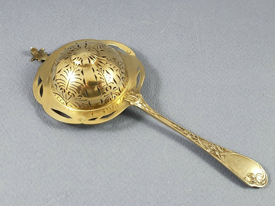 Puiforcat service à thé en vermeil Argent massif Art Nouveau Iris Cuillères