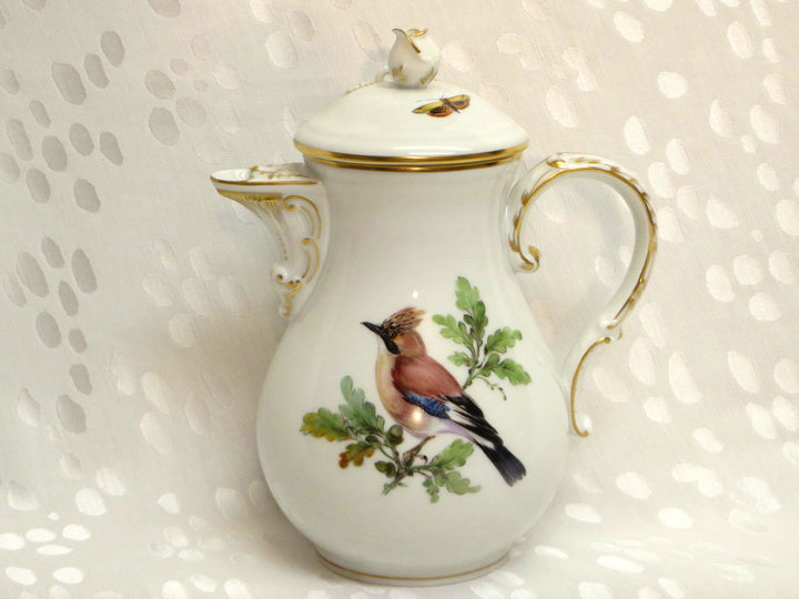 TOP-Meissen 1.Wahl Mocca-/Espresso-Service, Vögel, Insekten, & Kuchenteller ©