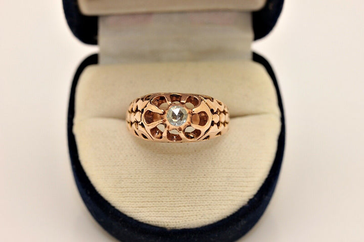 オリジナル 12K ナチュラルダイヤモンド ローズカットダイヤモンドのリング