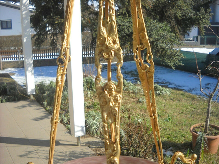 MULLER FRERES ( Croismare ) Deckenlampe Pate de verre Messing