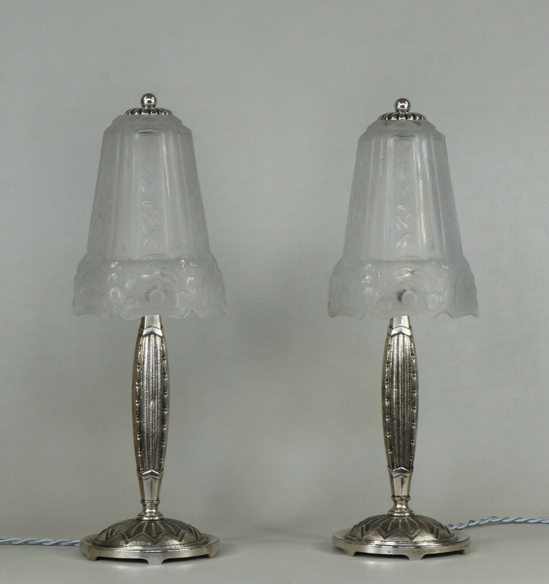 MAYNADIER : pair of FRENCH 1930 ART DECO LAMPS ..... lamp muller daum era france