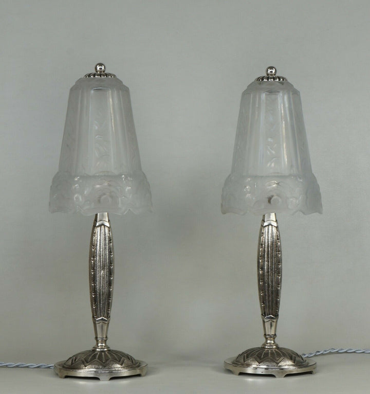 MAYNADIER : pair of FRENCH 1930 ART DECO LAMPS ..... lamp muller daum era france