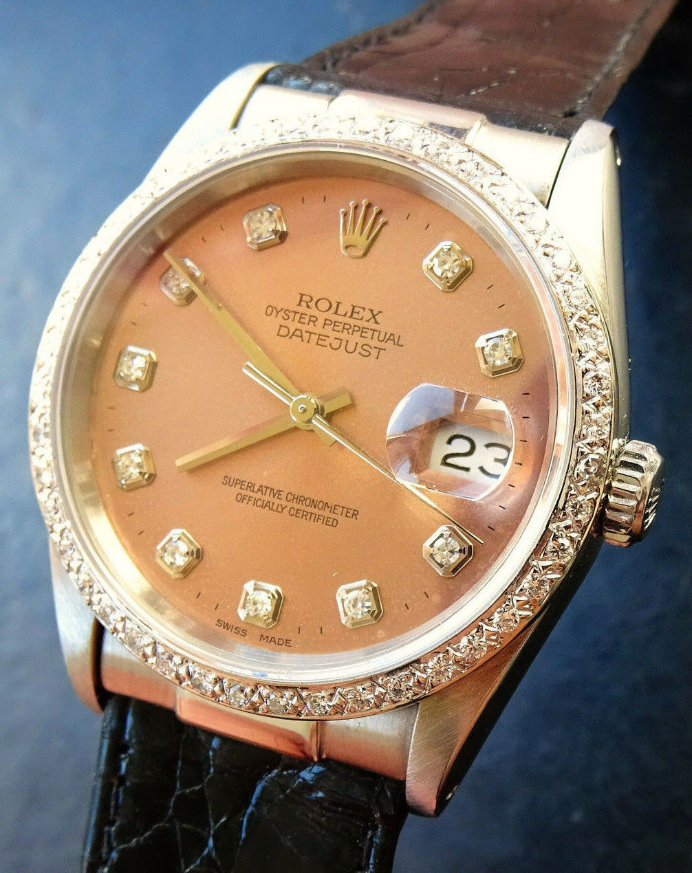 Rolex Watch ♛ Oyster Datejust Diamond's Steel/Gold 18k Automatic Luxury Watch 16200