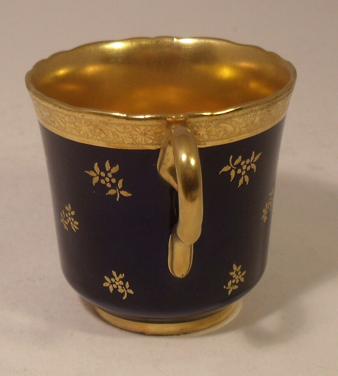 Stunning Coalport Cobalt Blue And Gilded Cabinet Cup And Saucer