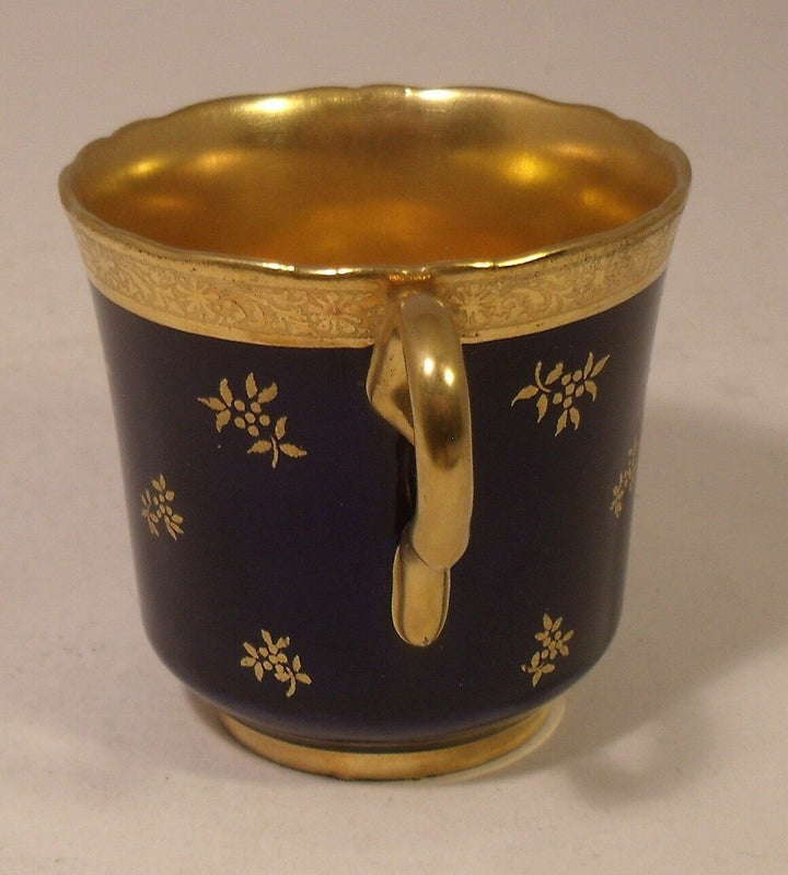 Stunning Coalport Cobalt Blue And Gilded Cabinet Cup And Saucer