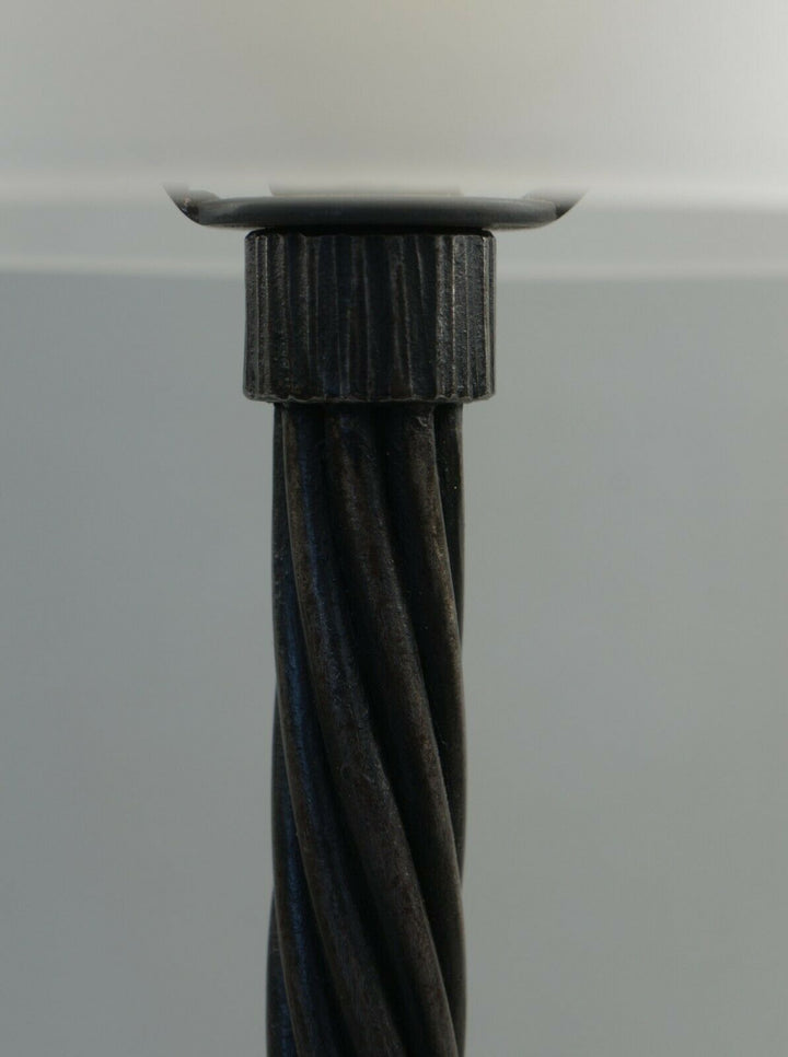 FOURNET & SCHNEIDER : FRENCH 1930 ART DECO LAMP . fer forgé HF France muller era