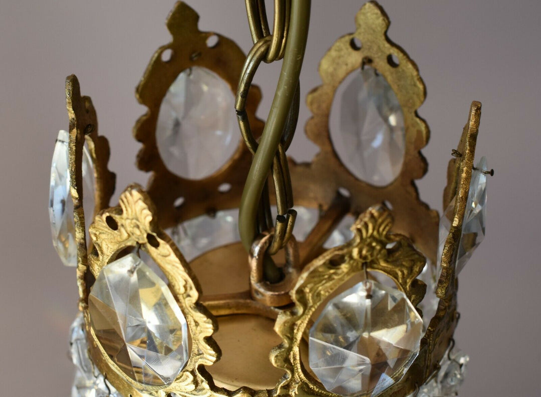 French Empire Chandelier, Antique Style Vintage Lighting, Light Lamp Pendant