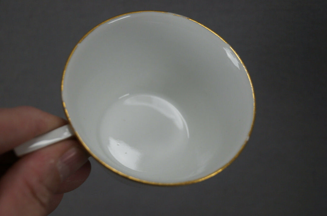 KPM Berlin Hand Painted People & Ruins Scene & Gold Tea Cup & Saucer C 1780-1800