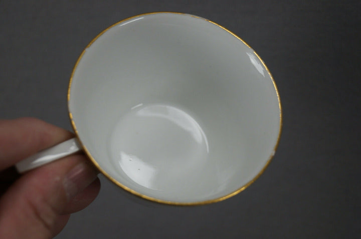KPM Berlin Hand Painted People & Ruins Scene & Gold Tea Cup & Saucer C 1780-1800