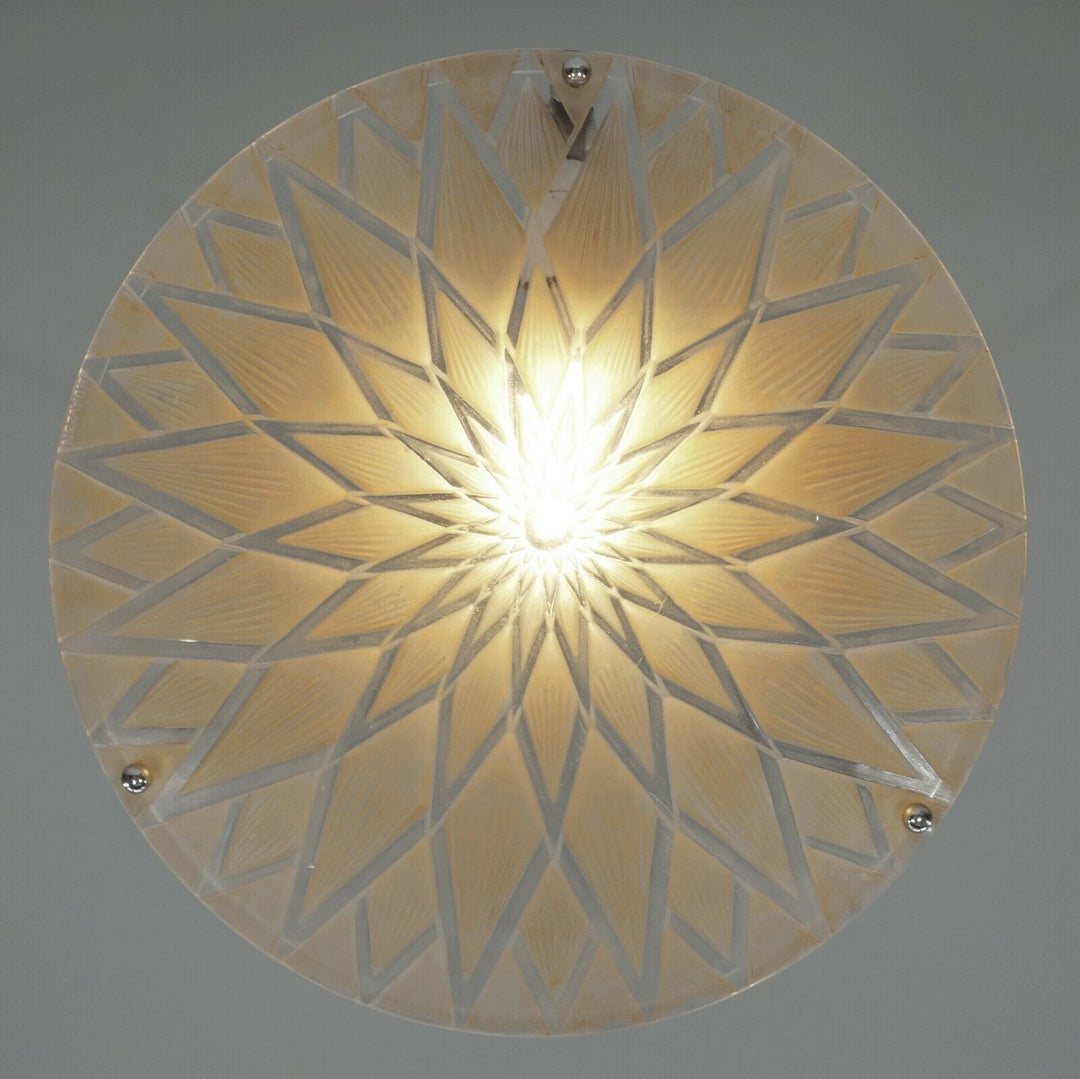 Pierre d'Avesn LORRAIN DAUM : A FRENCH 1930 ART DECO PENDANT . CHANDELIER