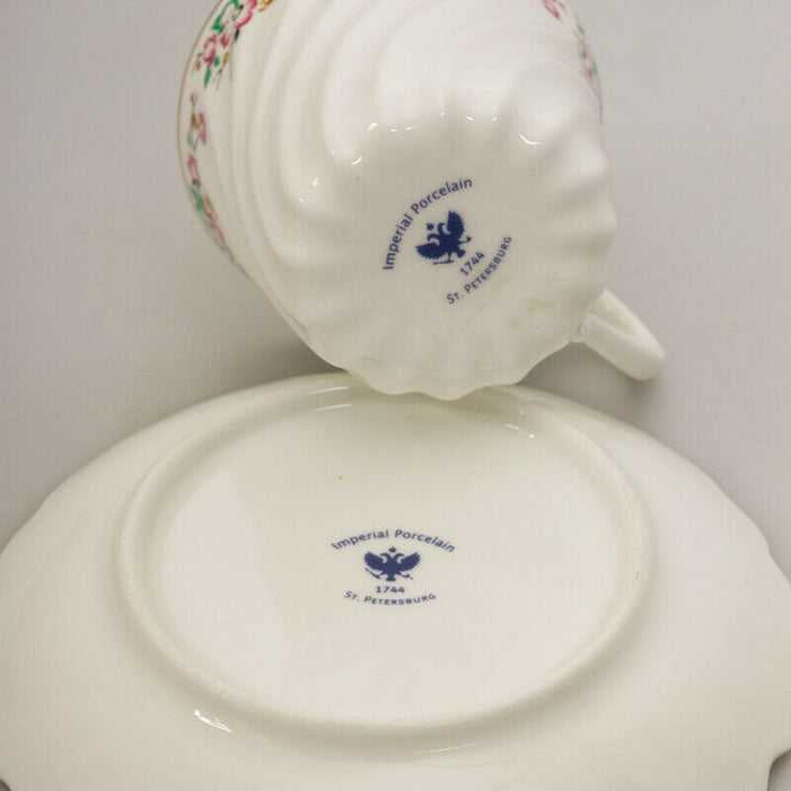 Spring Flowers Bone China Coffee Cup Saucer Imperial Porcelain Lomonosov LFZ