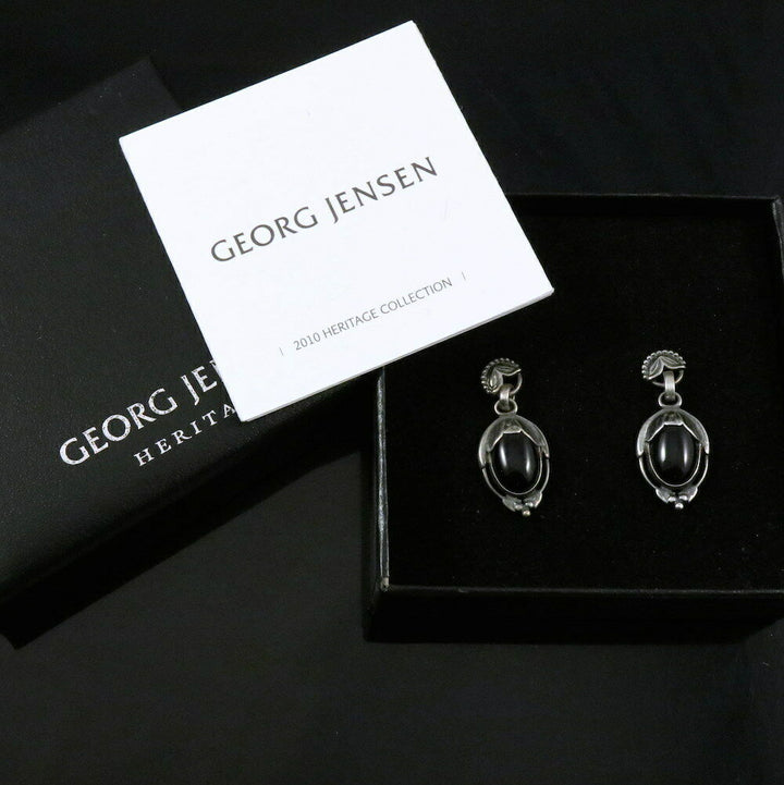 ジョージジェンセン(Georg Jensen)　シルバーイヤリング　ブラックアゲート　2010年