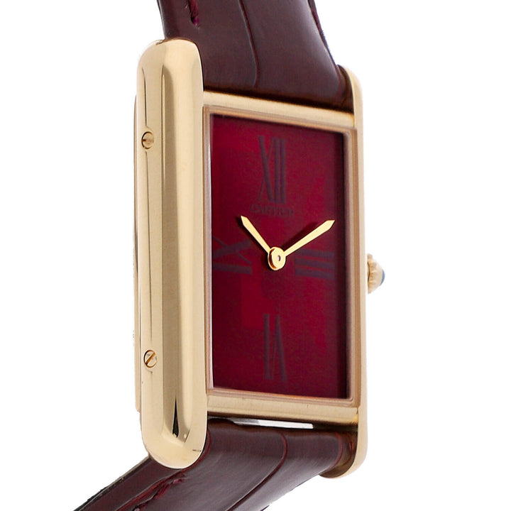 カルティエ タンク ルイ イエローゴールド レディース手巻き腕時計