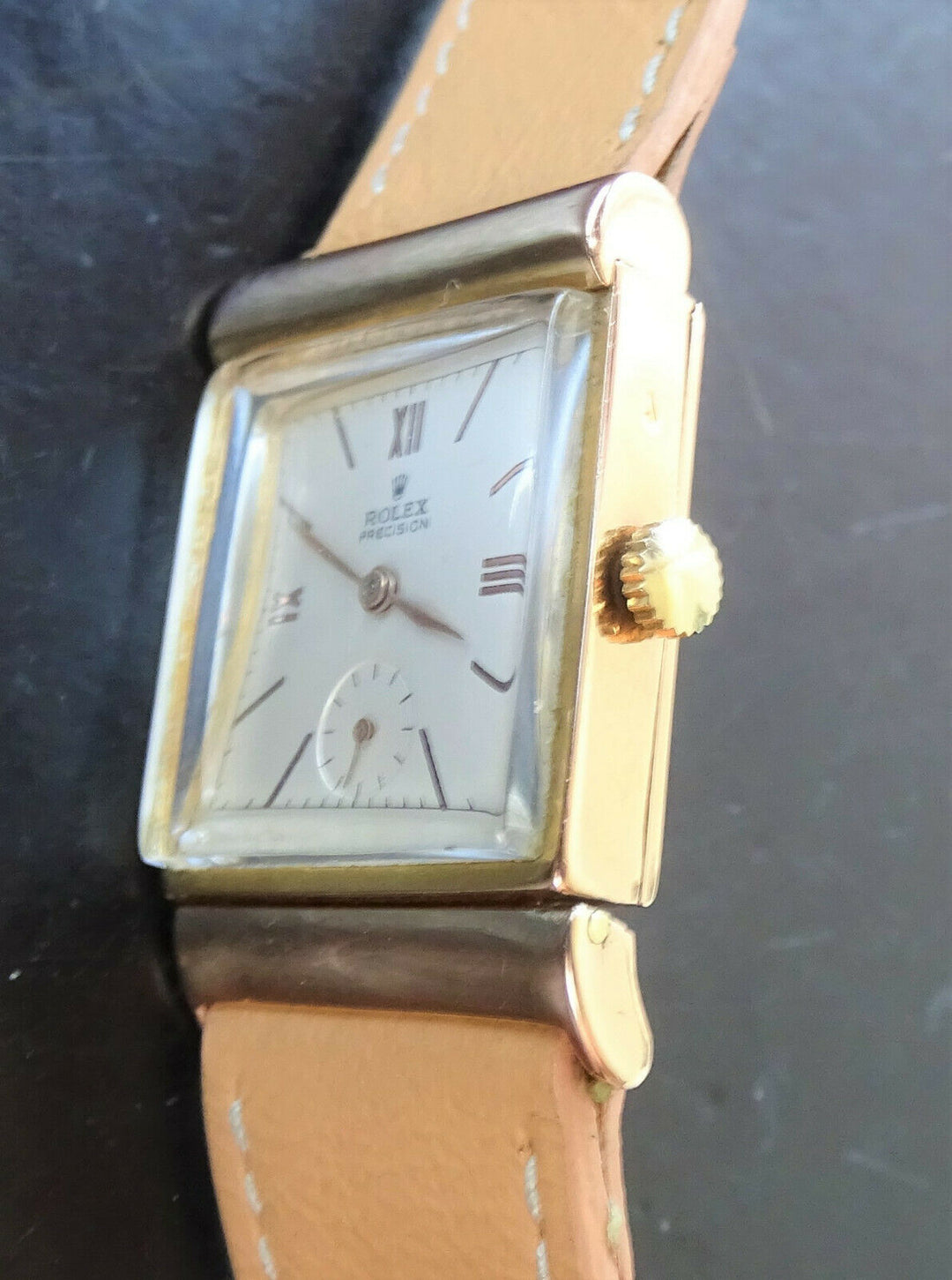 Rolex ♛ Precesion Art Deco 3256 Pink Gold 18K 750 Antique Luxury Men's Watch