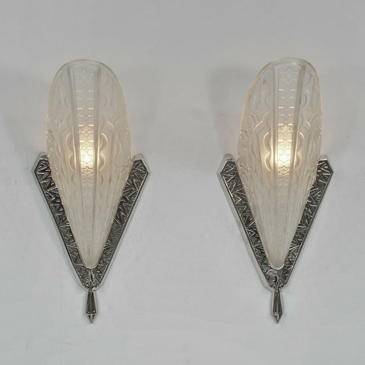 pair of 1930 art deco wall sconces by DONNA France ..... lights lamp 1925 muller