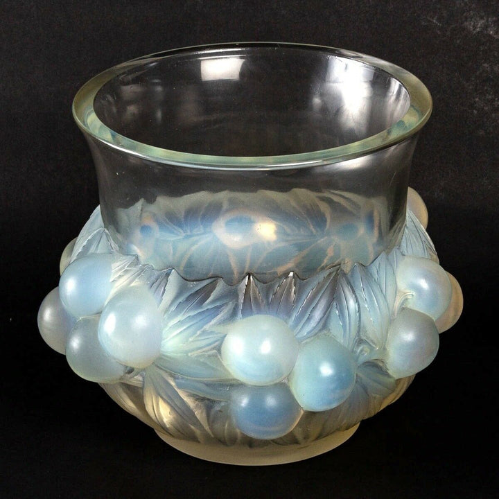 Vase Prunes Verre Opalescent René Lalique R.Lalique Opalescence Glass Plums