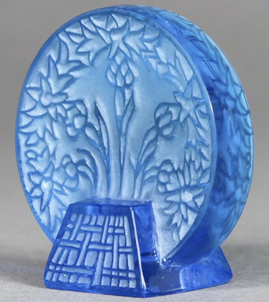 Cachet Bluets Bleu Électrique Rene Lalique R.Lalique Blue Electric Glass Seal