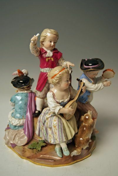 マイセン人形（フィギュリン）音楽を奏でる子供たち、1860年頃