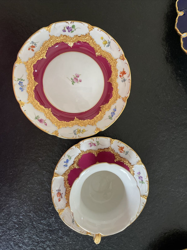 マイセン　モカセット　Bフォーム　2級品