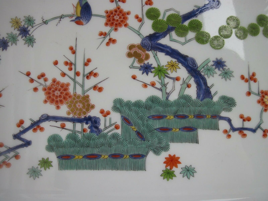 Schönes großes Meissen Tablett in Dekor Indisches Astmuster, drei Freunde