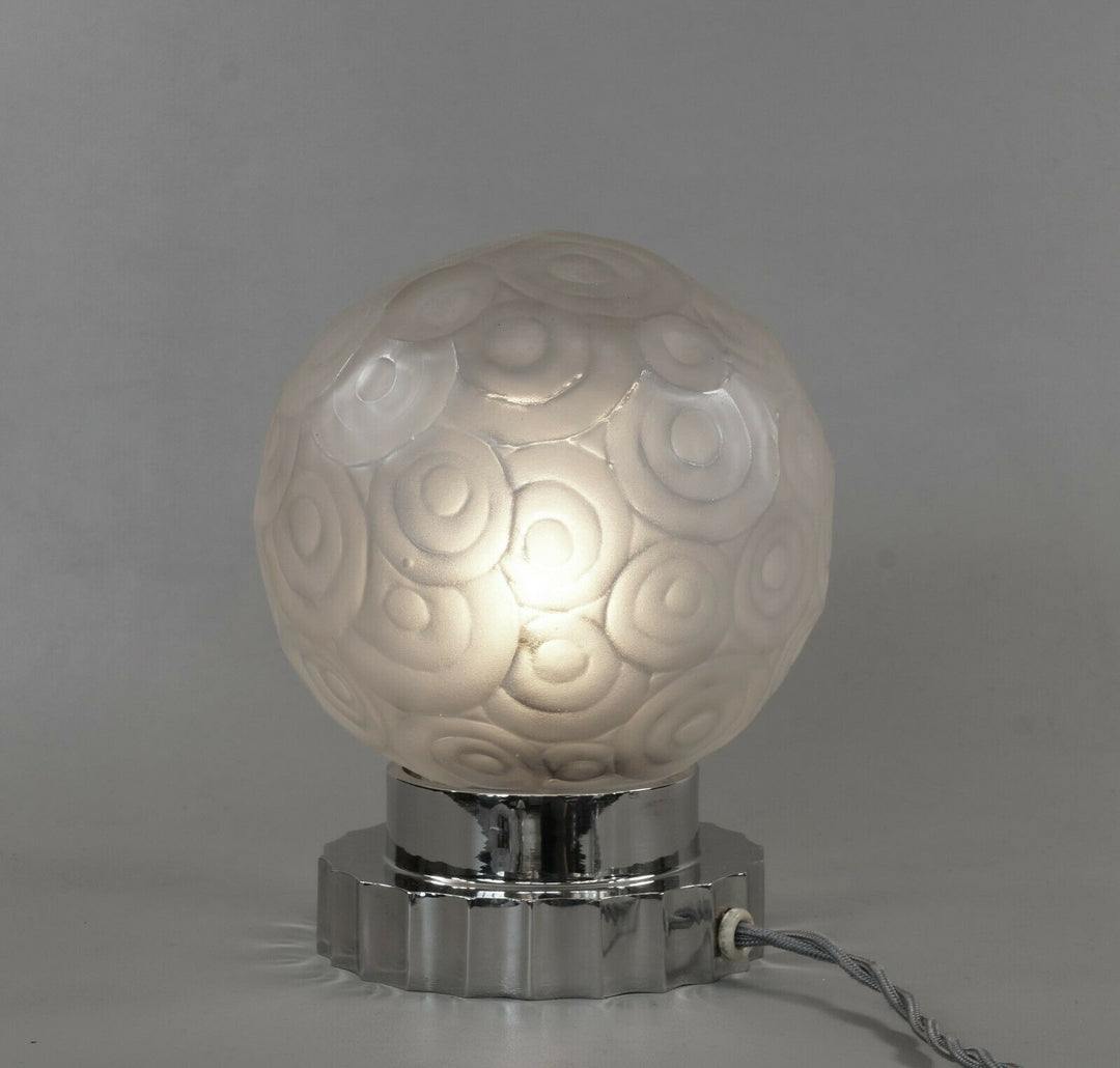 SABINO : FRENCH ART DECO LAMP 1930 .... bronze globe muller daum era 1925 France