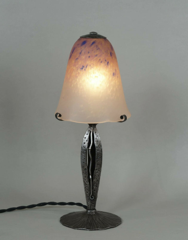 シュナイダー兄弟　フランス　1930年　アールデコ調ランプ　錬鉄製
