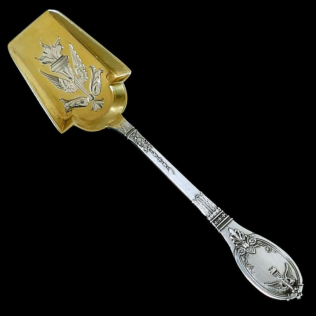 Lapparra French Sterling Silver 18k Gold Dessert Set 4 Pc, Original Box, Empire