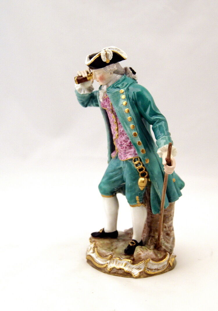 SELTENE MEISSEN FIGUR KAPITÄNS MIT FERNGLAS CAPTAIN WITH SPYGLASS MNR:D65 UM1830