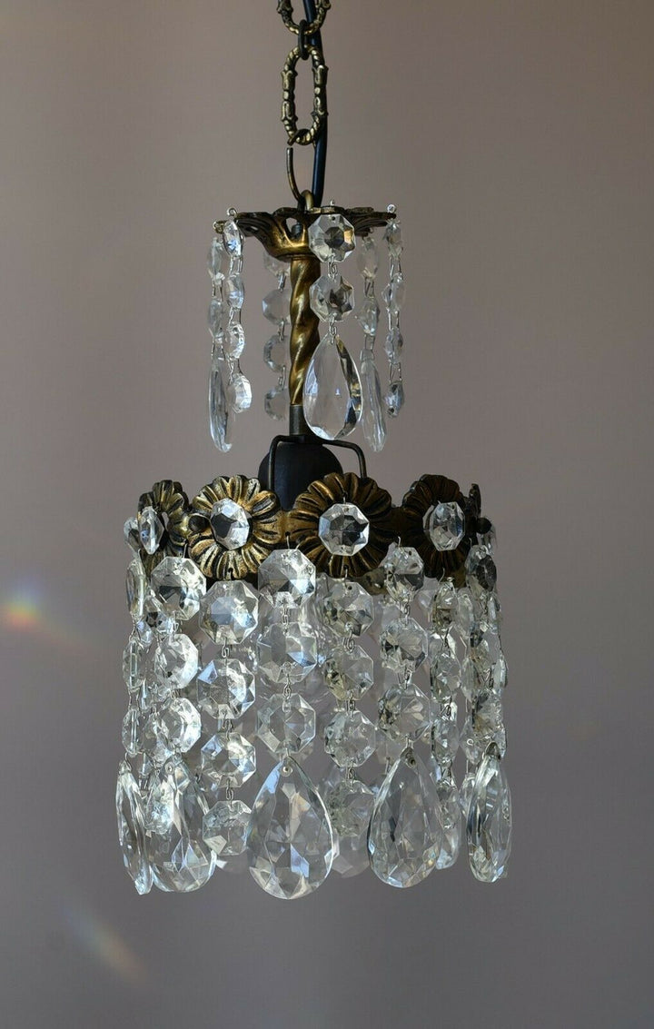 Christmas Sale Small Crystal Chandelier, Antique Vintage Wedding Lighting, Lamp
