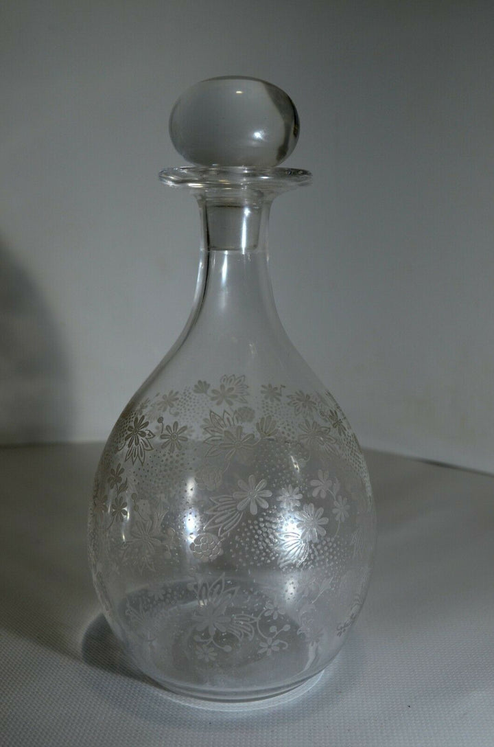Rare Carafe Crystal Baccarat Engraved Signed Mod. Elizabeth 1942, Vgc ,