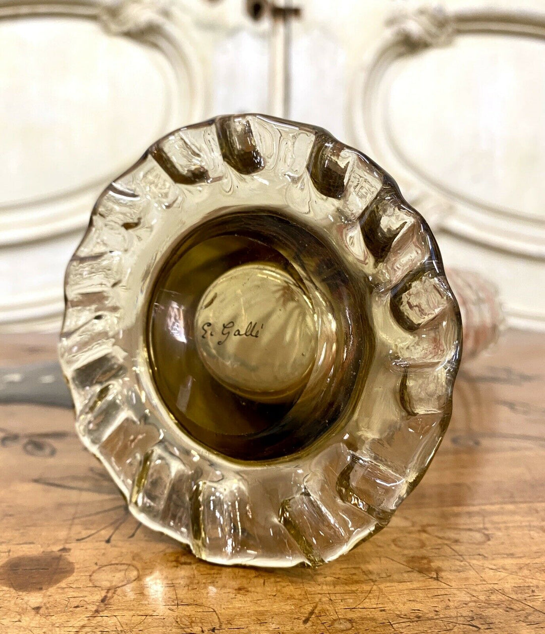 Émile Gallé - Vase Tube En Verre Dit «Chardon De Lorraine», Art Nouveau - 27cm