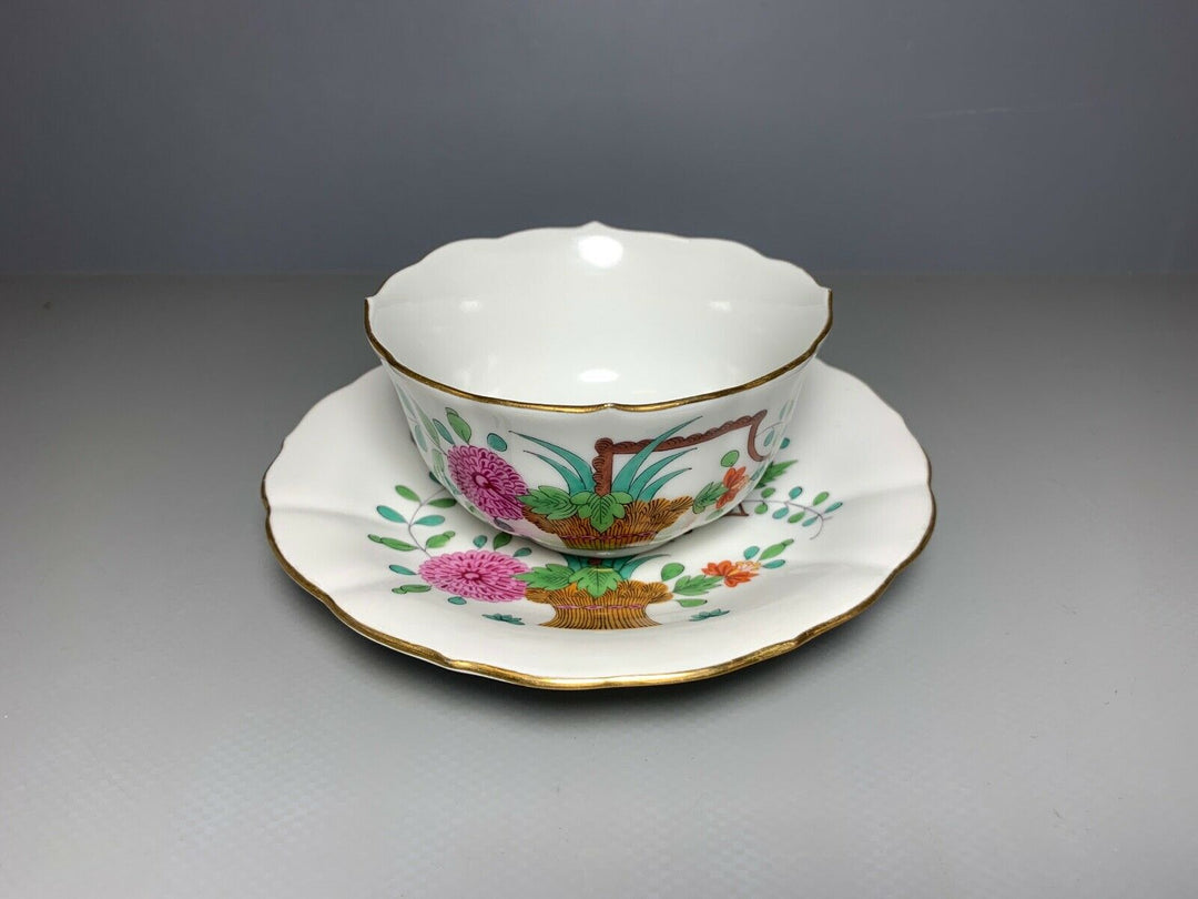 MEISSEN TEE GEDECK 2-TLG TASSE UT GARBENMUSTER KAKIEMON GUTER ZUSTAND 2.WAHL