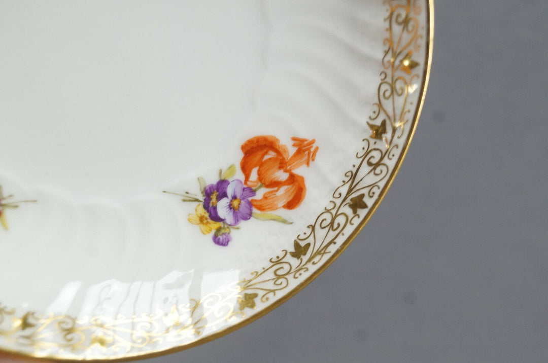 KPM Berlin Hand Painted Floral & Gold Demitasse Cup & Saucer Circa 1870 - 1945