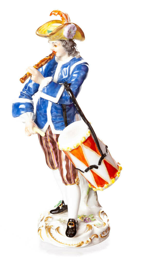 マイセン人形　フルートを持ったドラマー　